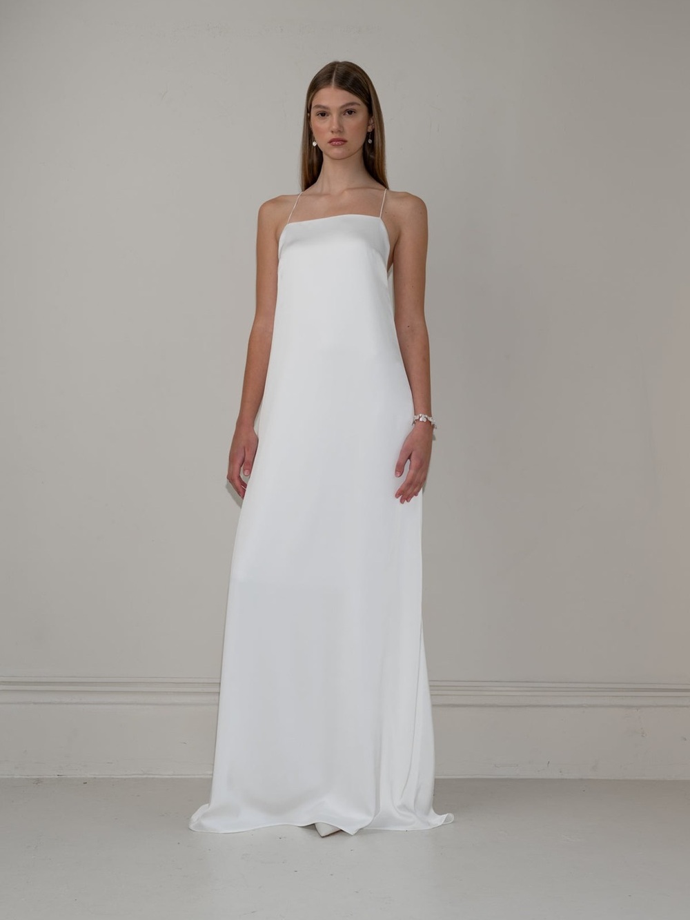 Tempete square neck wedding dress and knot scarf size s - Picture 3 of 8
